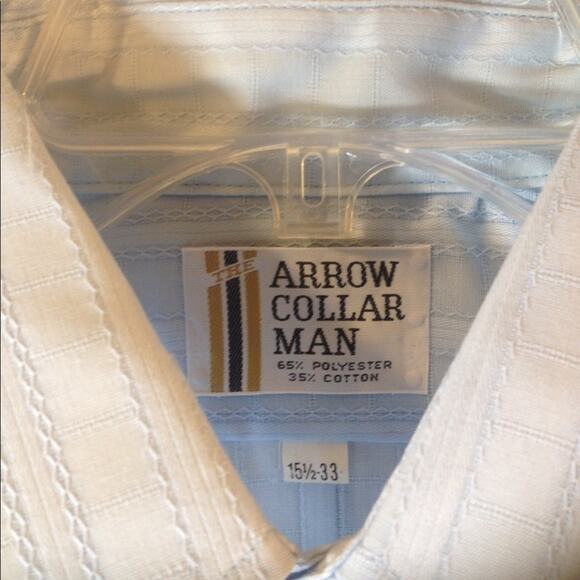 Vintage The Arrow Collar Man Stripe Button Long Sleeve Collared Shirt 15/1/2 - Picture 2 of 5